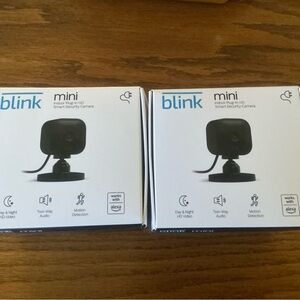 Set of Two New Blink Mini Indoor Security Camera